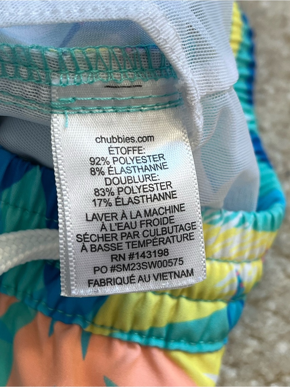Chubbies Kids Swim Shorts Boys Toddler 4T Teal Blue Trunks Tropical Colorful - Picture 7 of 7